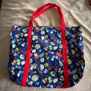 Tote Bag Women Large Blue Japanese Novelty Print Daruma Koinobori Japan Everyday